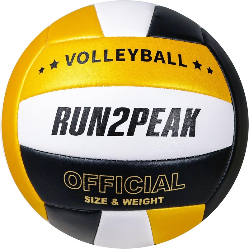 RUN2PEAK Soft Volleyball Ball Official Size 5 Volleyballs for Indoor Outdoor Beach Pool Game Play for Youth Teen Team Beginners Professional PU Leather Training Practice Volley Balls - Image 1